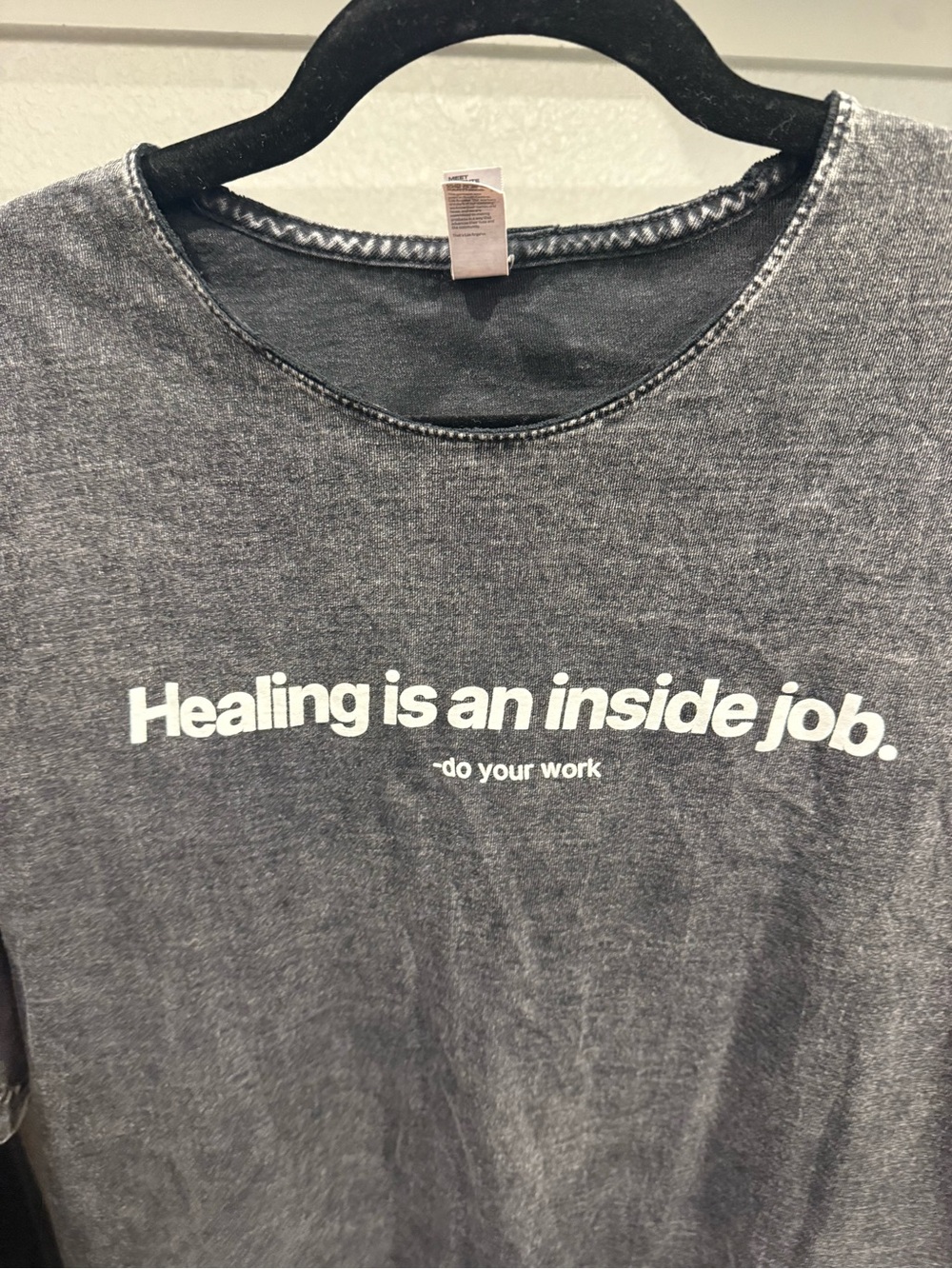 Los Angeles Apparel Charcoal Gray “Healing is an inside job.” Graphic Tee